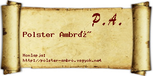 Polster Ambró névjegykártya